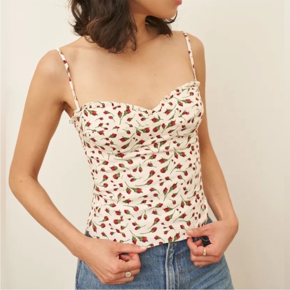 Reformation Finch Floral Print Top Marion Size 2